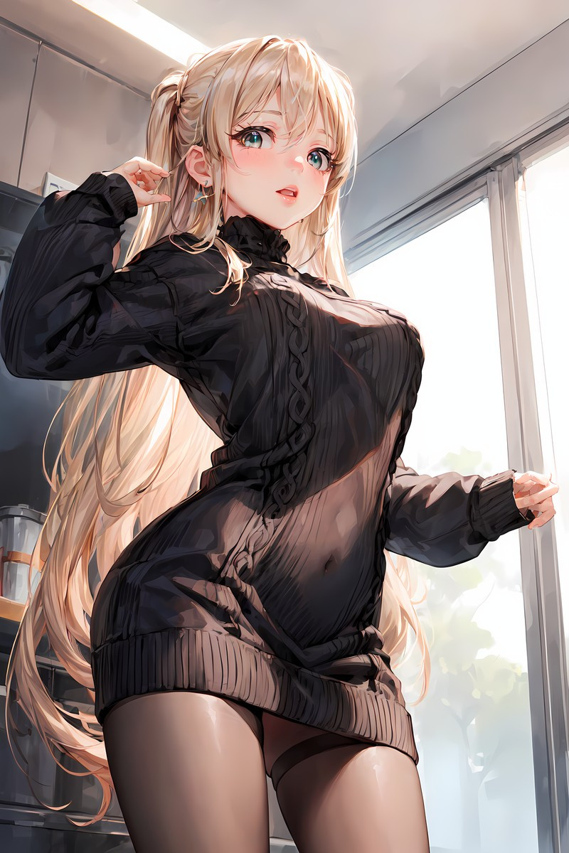 Anime nữ xinh đẹp với biểu cảm quyến rũ