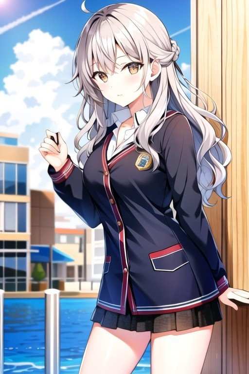 Hình nền anime của cô gái trẻ năng động
