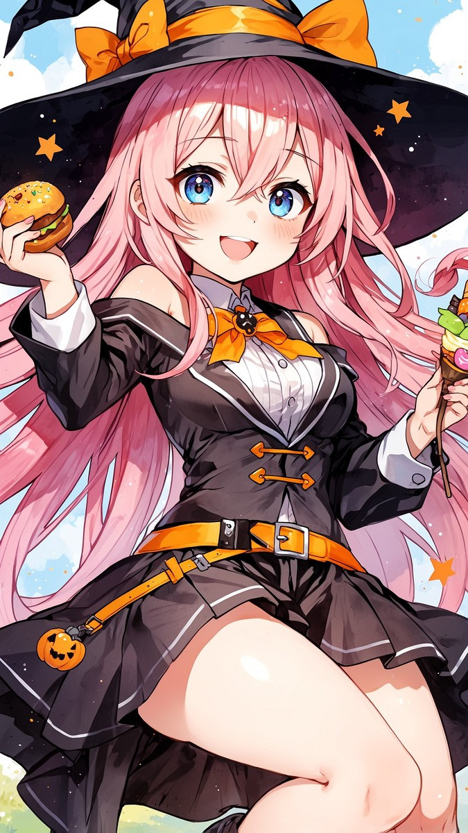 Hình nền Anime dễ thương với mái tóc dài bay bổng