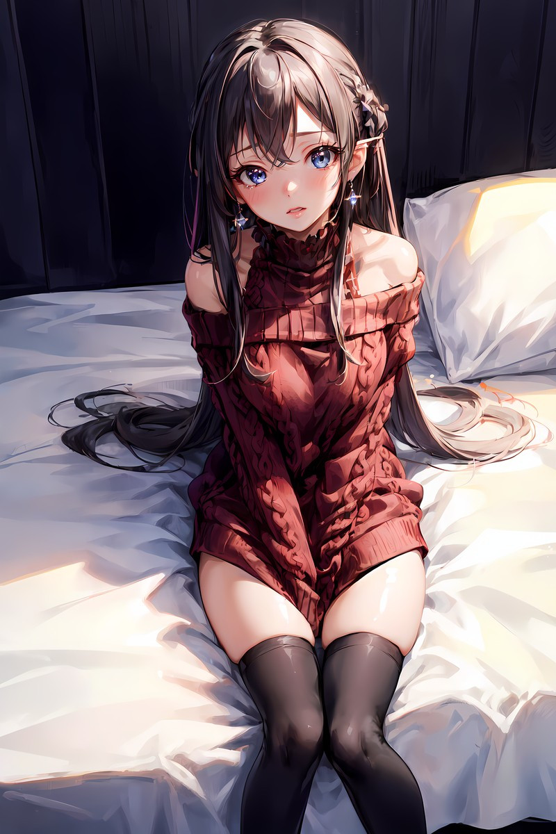 Một cô gái anime với tạo hình quyến rũ trong một khung cảnh huyền bí