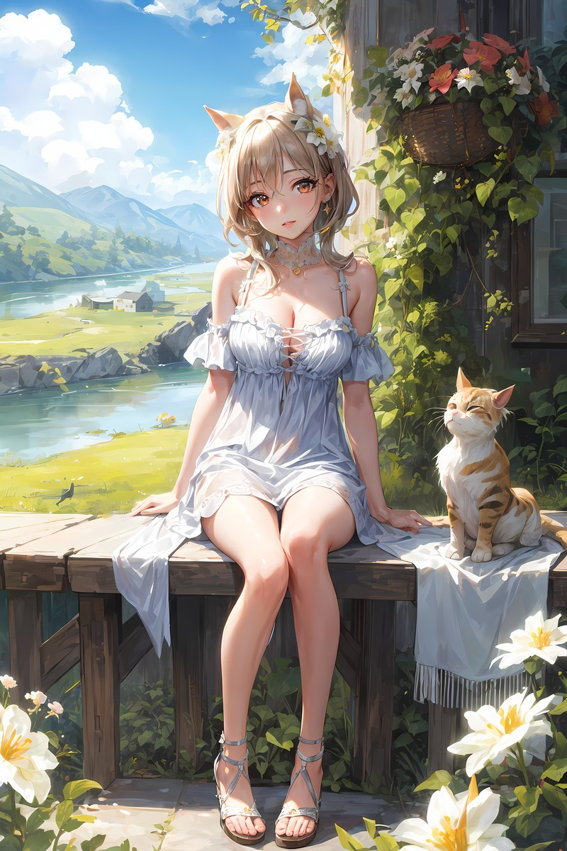 Mỹ nữ anime trong không gian huyền ảo