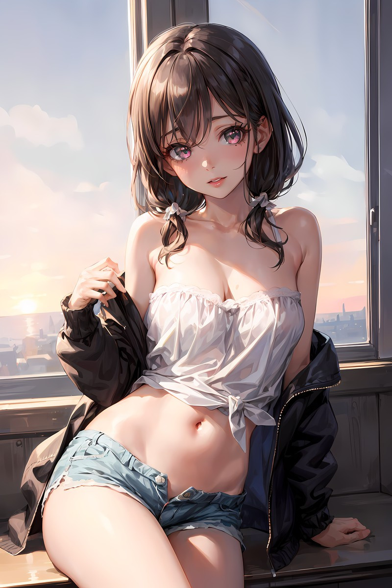 Mỹ nữ anime trong một không gian tuyệt đẹp