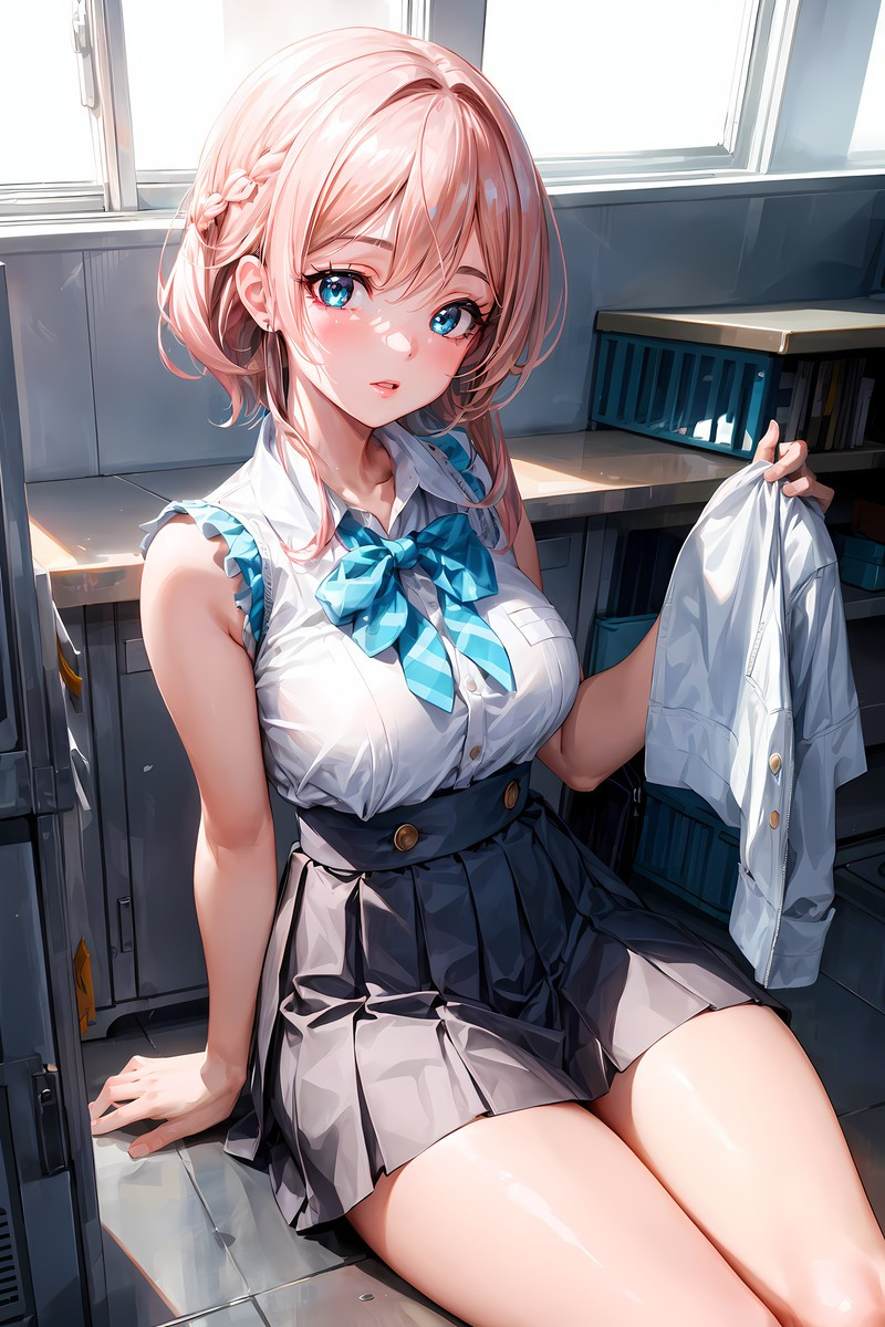 Mỹ nữ anime với biểu cảm đáng yêu